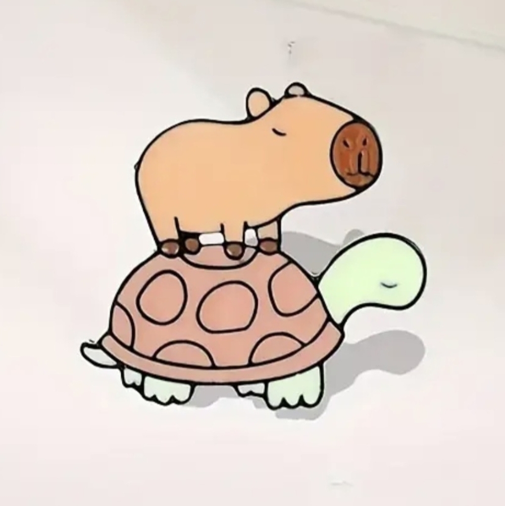 🐢 Capybara On Turtle Pin